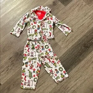 Dr. Seuss | Pajamas | Dr Seuss Grinch Kids Pajama Set Red Green And ...